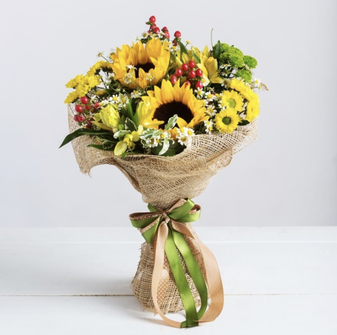 Bouquet of sunflowers, chamomile and chrysanthemums #14