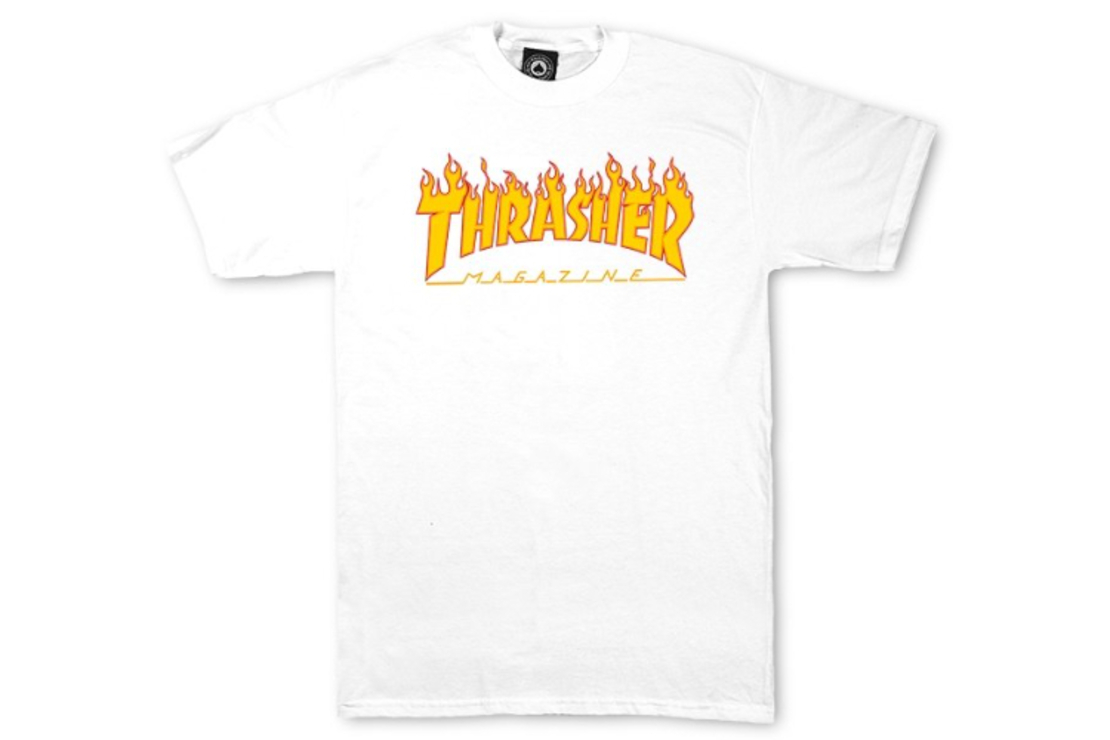 Thrasher - טי שירט לוגו בלבן