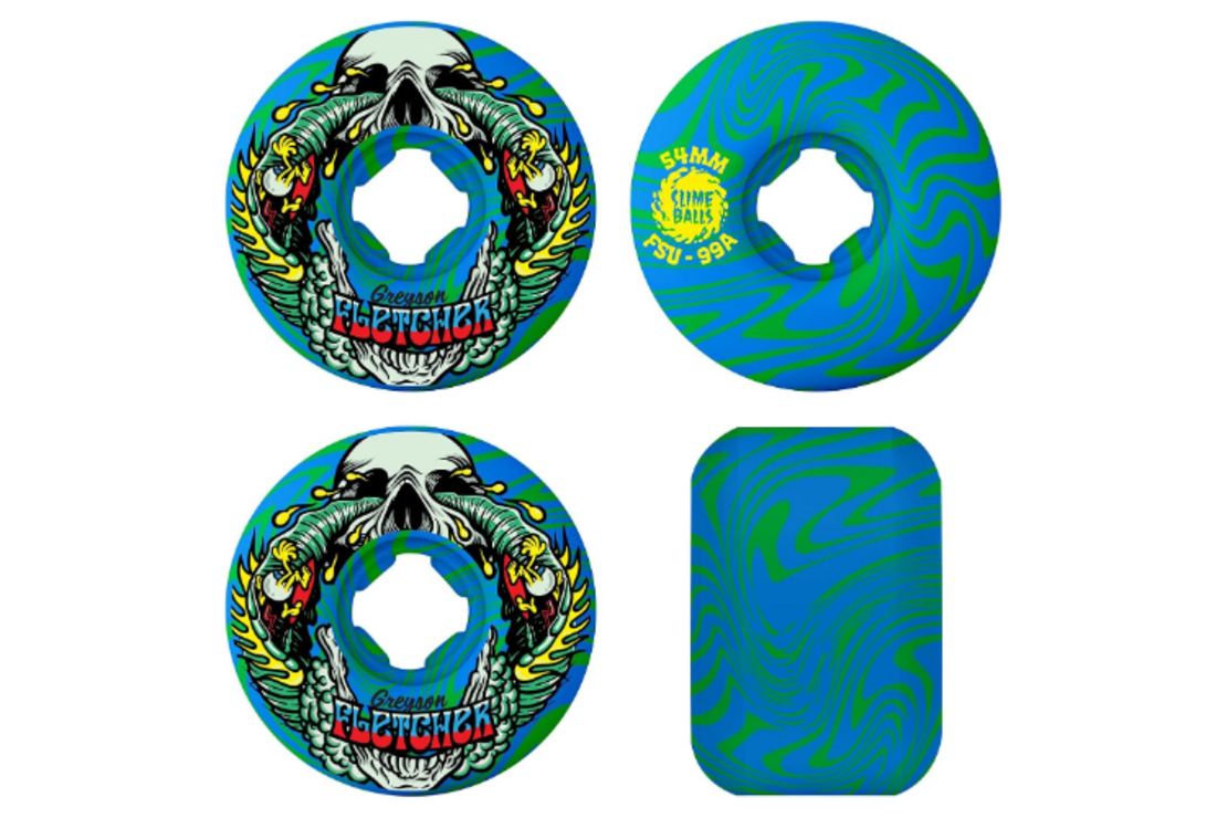 Slime Balls - גלגלים לסקייטבורד 99A בגודל 54MM