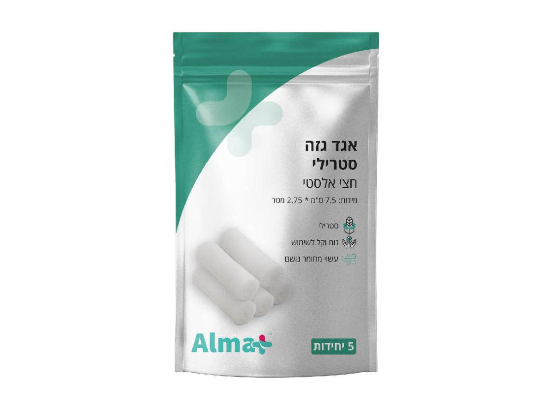 אגד גזה חצי אלסטי גמיש סטרילי 7.5 ס
