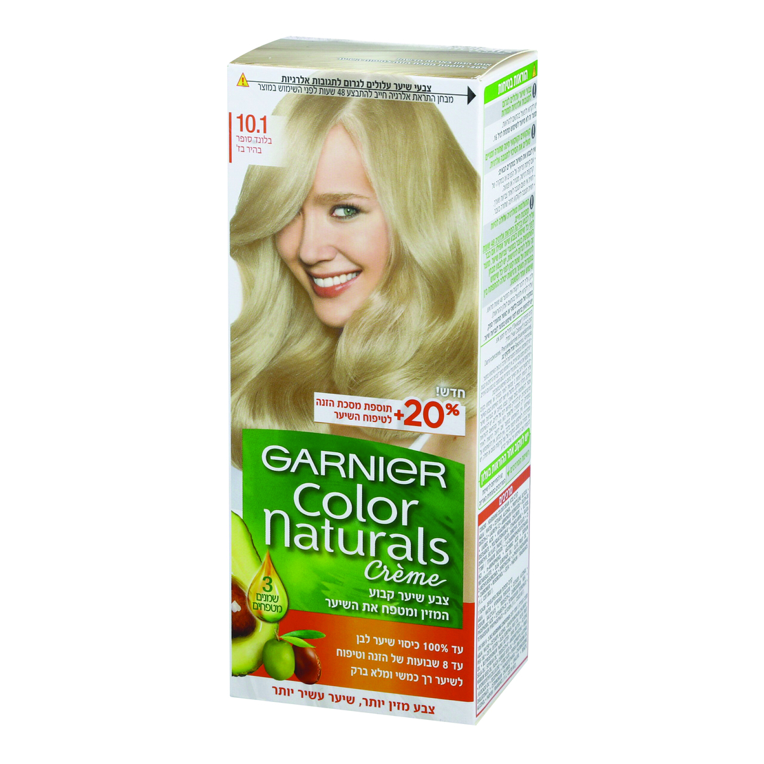 GARNIER / גרנייה - צבע לשיער COLOR NATURALS בגוון בלונד סופר בהיר 10.1 (50 מ''ל)