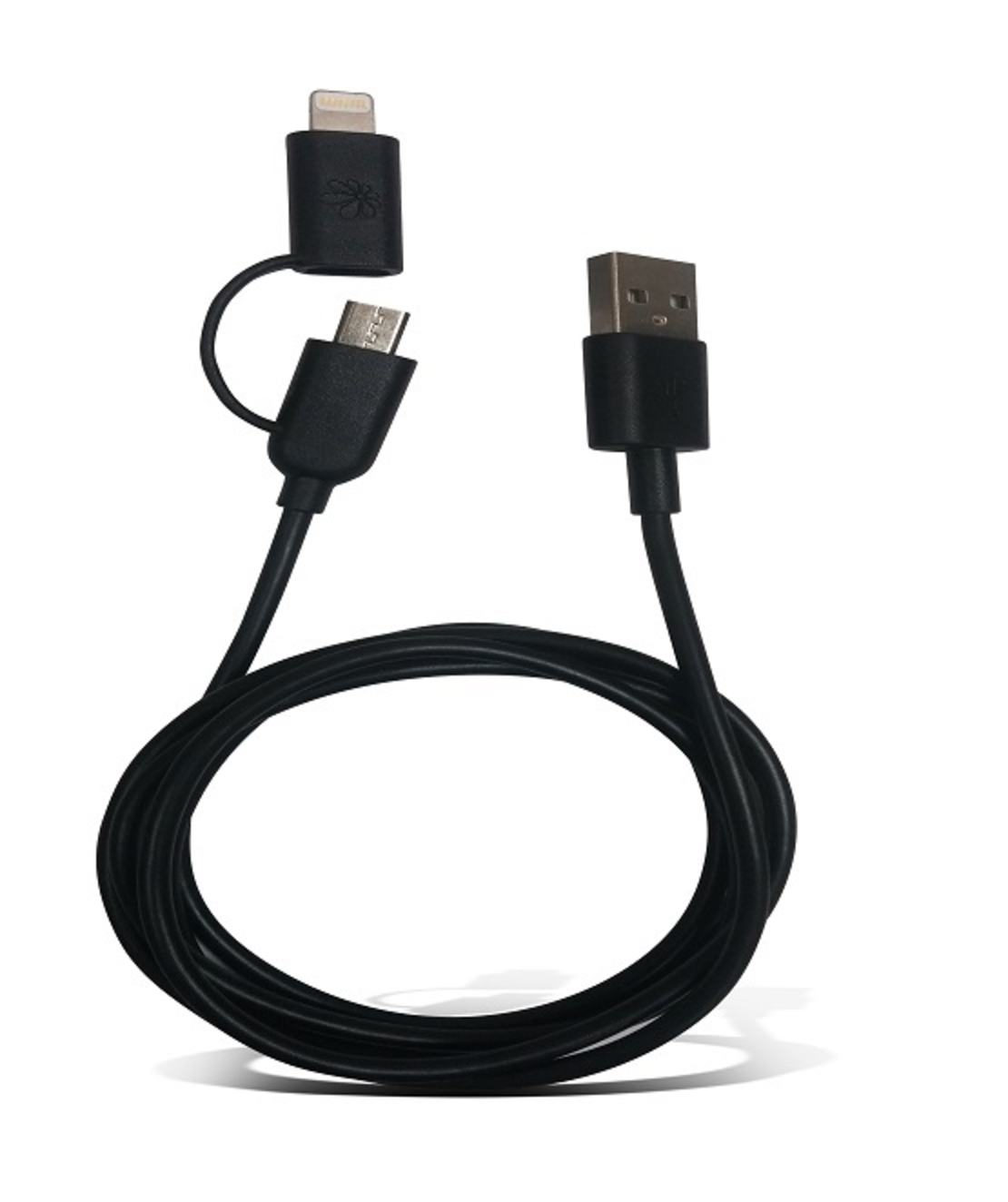 כבל סנכרון וטעינה Miracase עם חיבור מיקרו USB וחיבור Lightning דגם MLC201 שחור