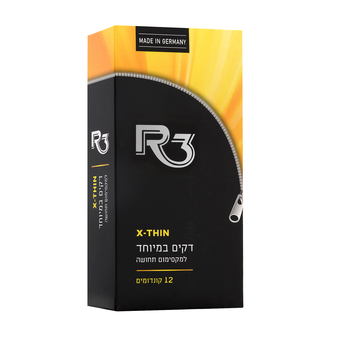 R3 X THIN - קונדומים דקים במיוחד למקסימום תחושה (12 קונדומים)