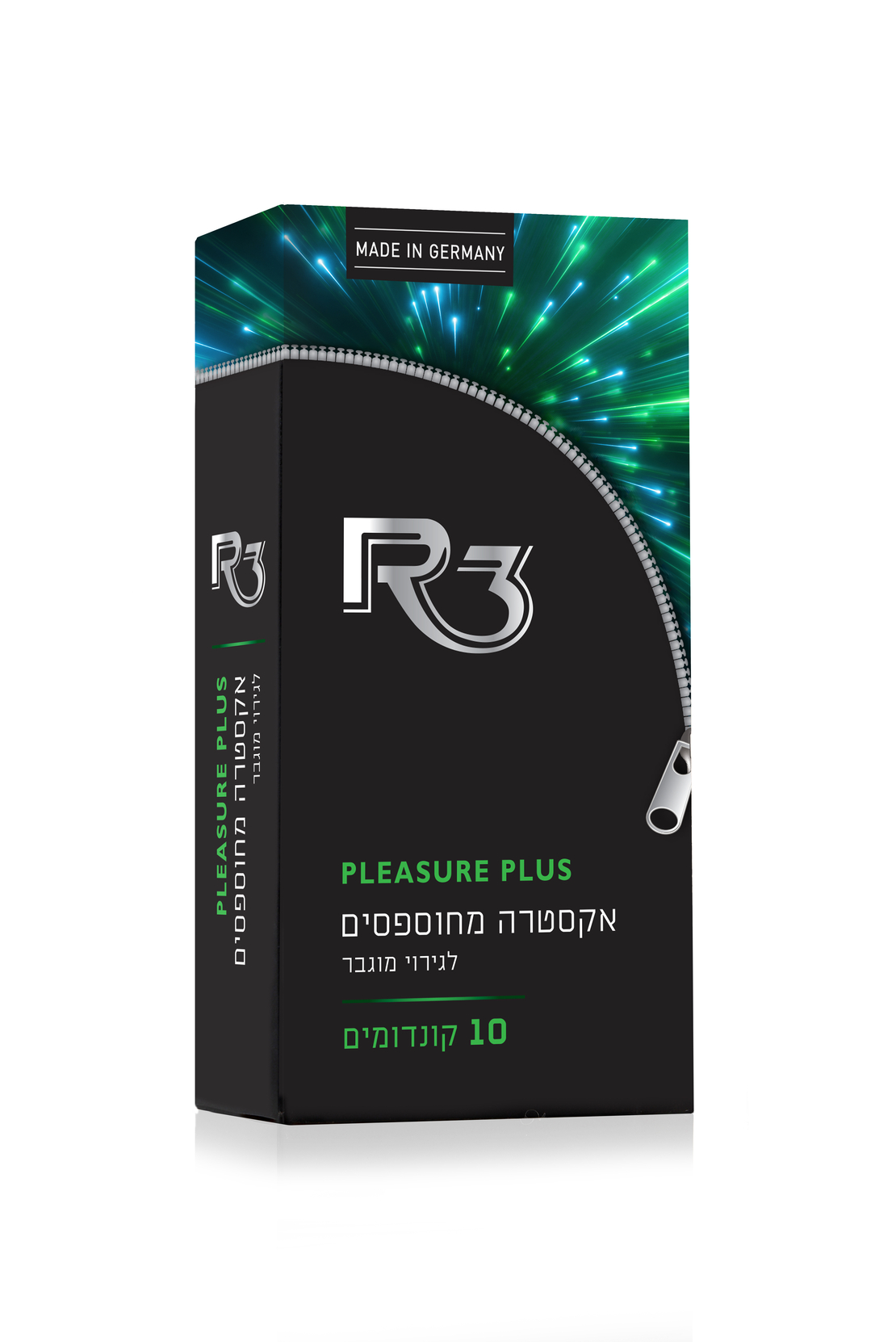 R3 PLEASURE PLUS - קונדומים אקסטרה מחוספסים לגירוי מוגבר (12 קונדומים)