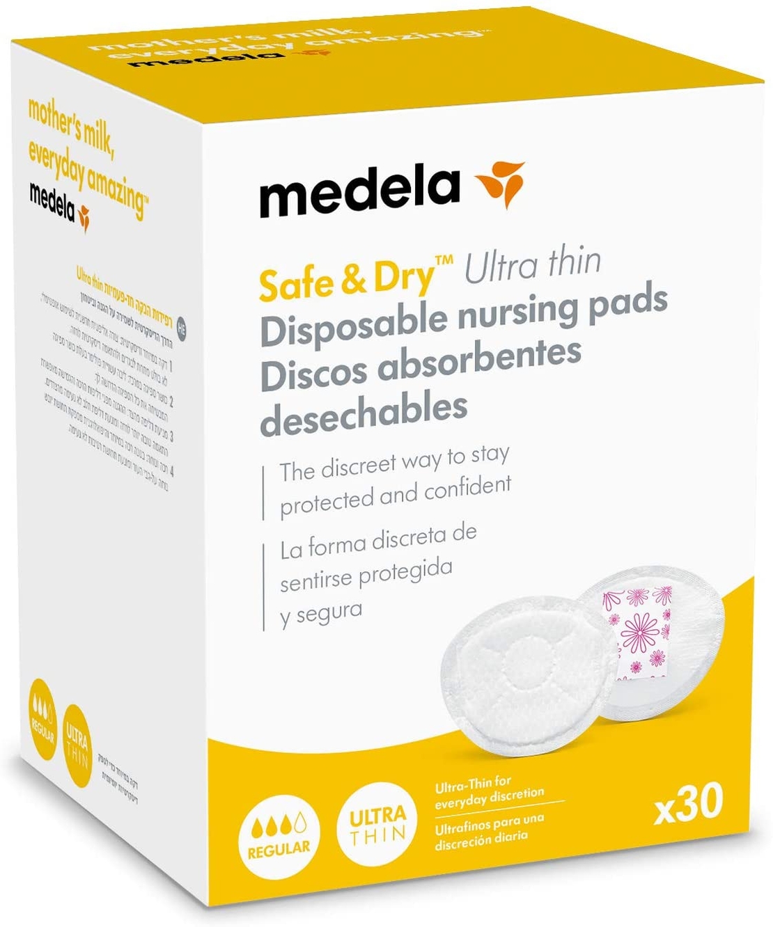 מדלה / MEDELA - רפידות הנקה חד פעמיות דקות במיוחד (30 יחידות)