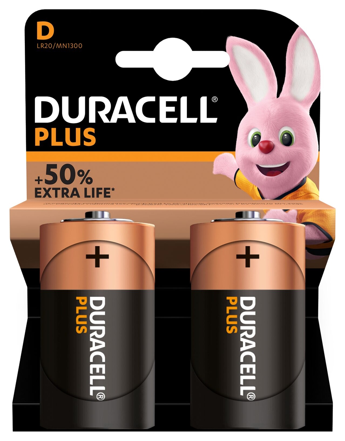 דורסל / DURACELL  -  זוג סוללות D פלוס פאוור