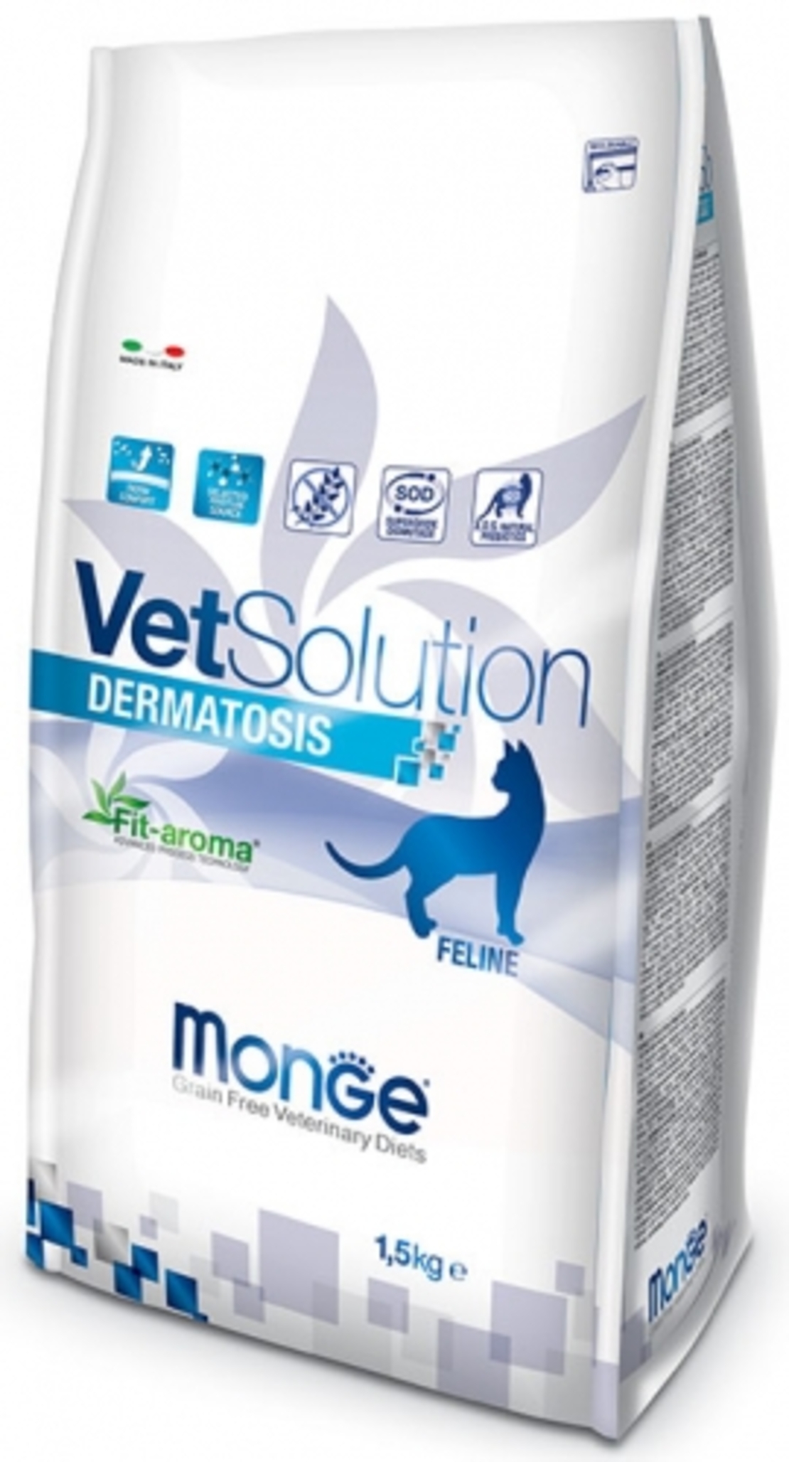 MONGE VetSolution מונג' וט סולושן דרמטוזיס מזון  רפואי לחתולים 1.5 ק