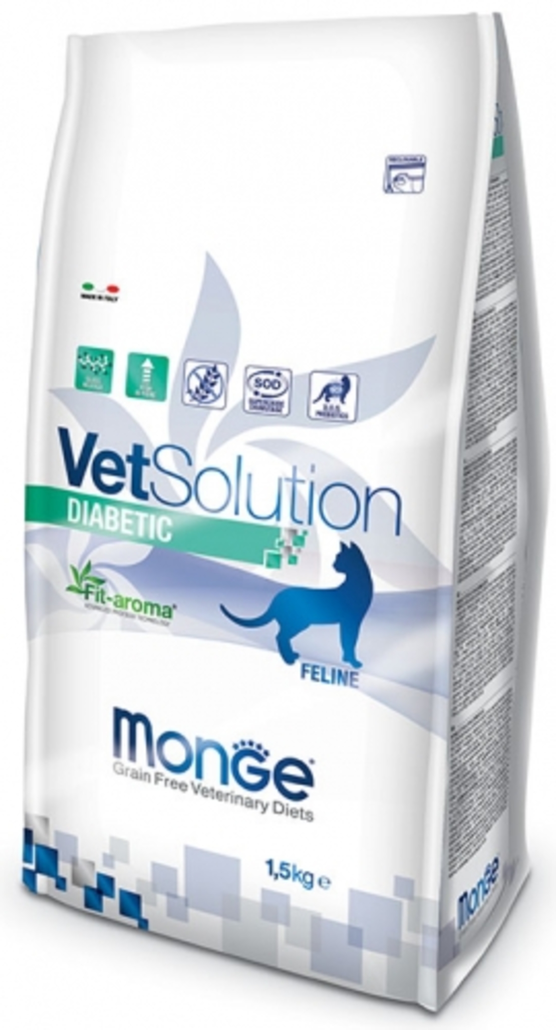 MONGE VetSolution מונג' וט סולושן דיאבטיק מזון רפואי לחתולים 1.5 ק