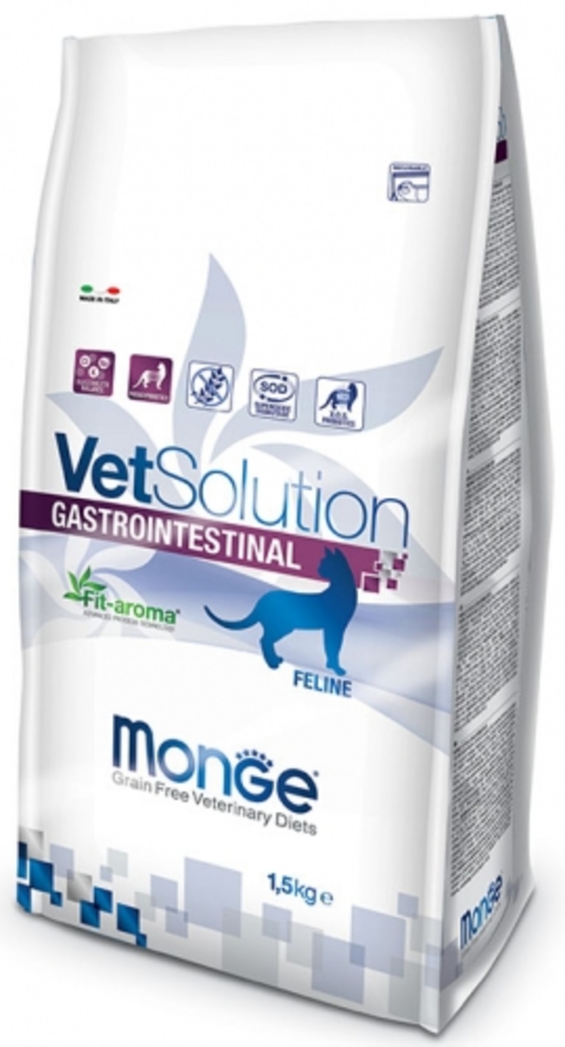 MONGE Vet,Solution מונג' וט סולושן אינטסטינל מזון רפואי  לחתולים 1.5 ק