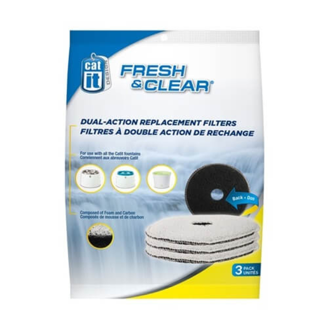 CATIT FRESH N' CLEAR קאטאיט פרש אנד קליר סט סננים להחלפה 3 יחידות