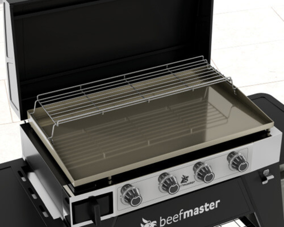 גריל פלאנצ'ה Beefmaster 4 עם עגלה | 4 מבערים ומשטח פלדה 4 מ
