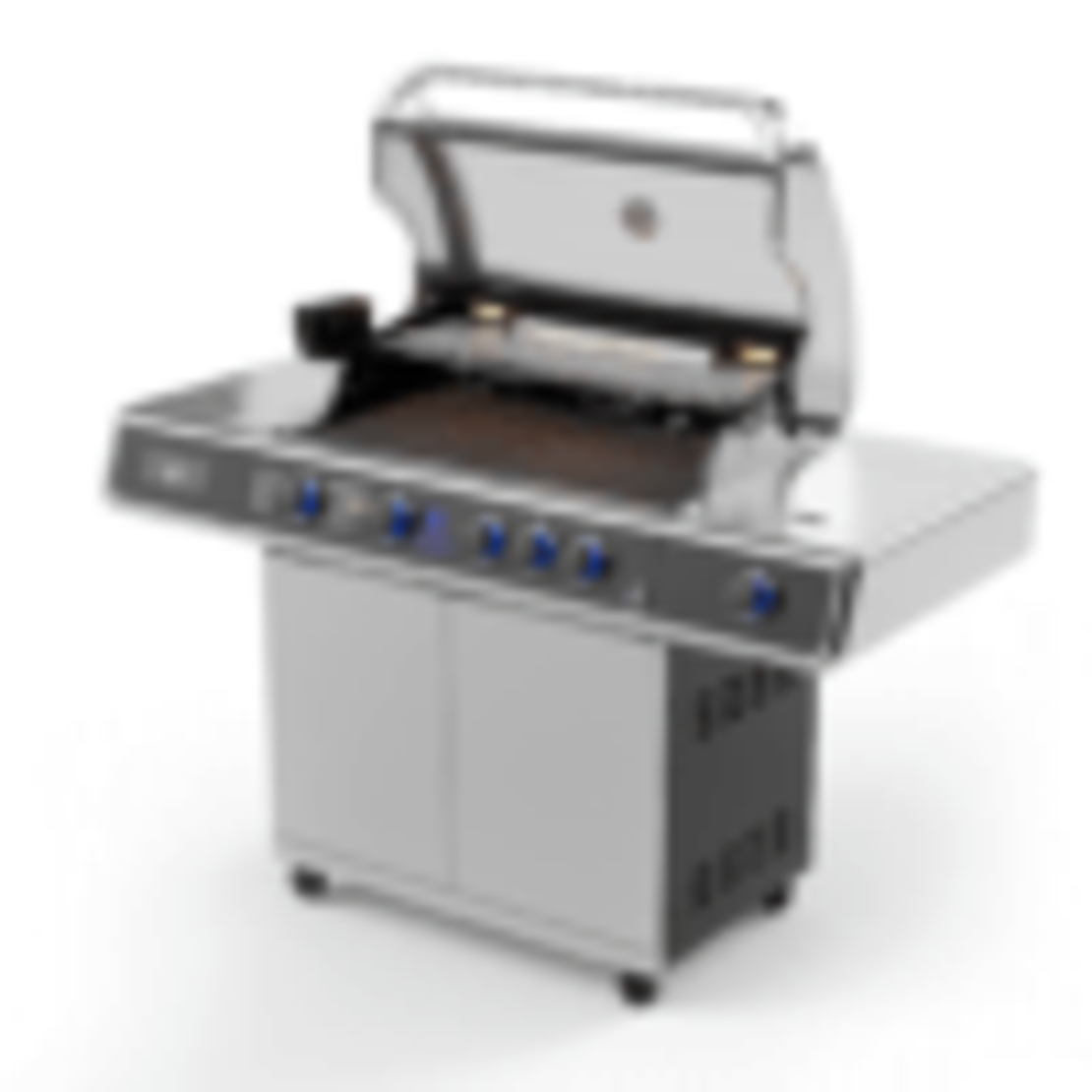 גריל גז Beefmaster Deluxe 4 עם עגלה, רוטיסרי וכירת צד | 4 מבערי Quad