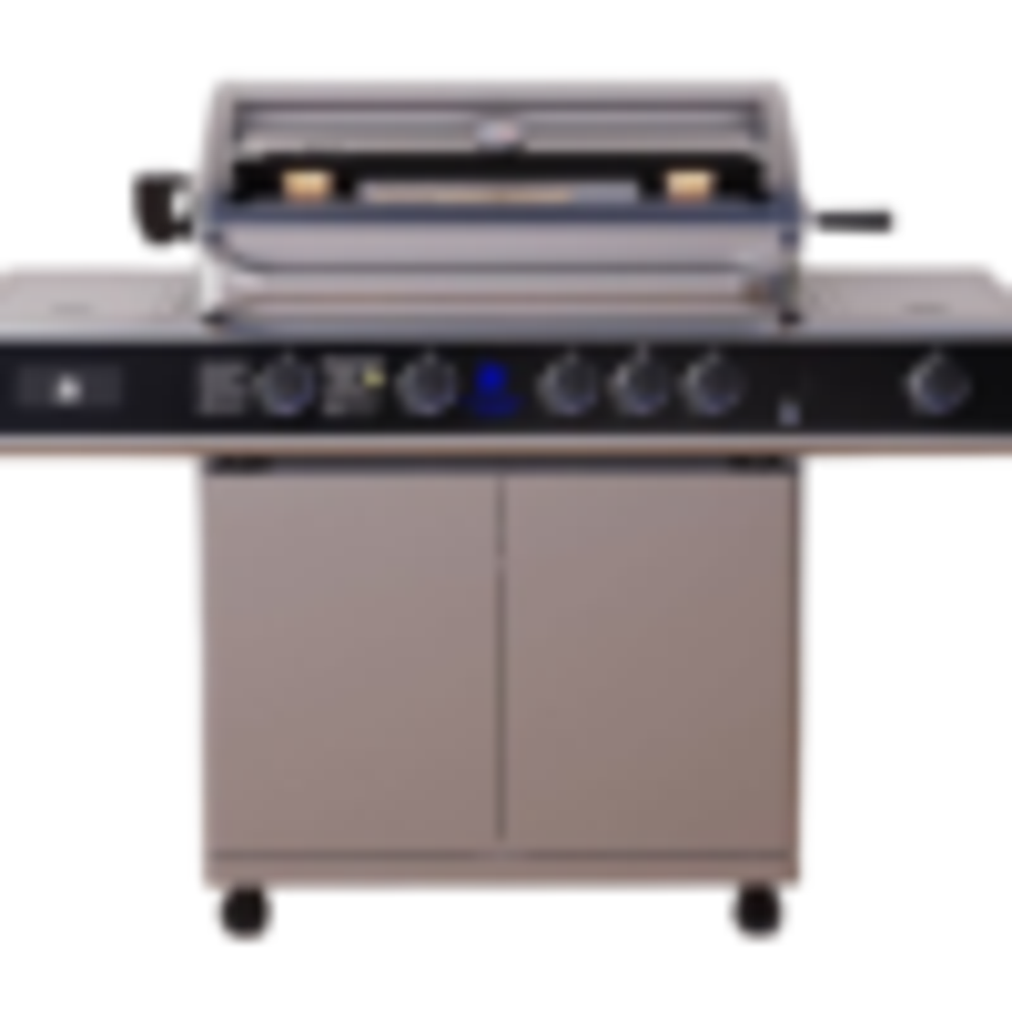 גריל גז Beefmaster Deluxe 4 עם עגלה, רוטיסרי וכירת צד | 4 מבערי Quad