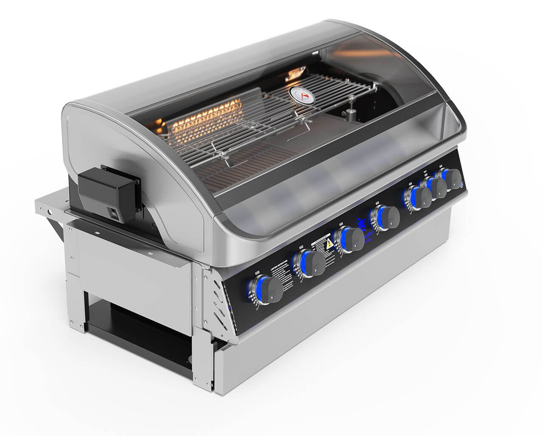 גריל גז בנוי Beefmaster Deluxe 6 Built-In | 6 מבערי Quad, רוטיסרי ואינפרא אדום