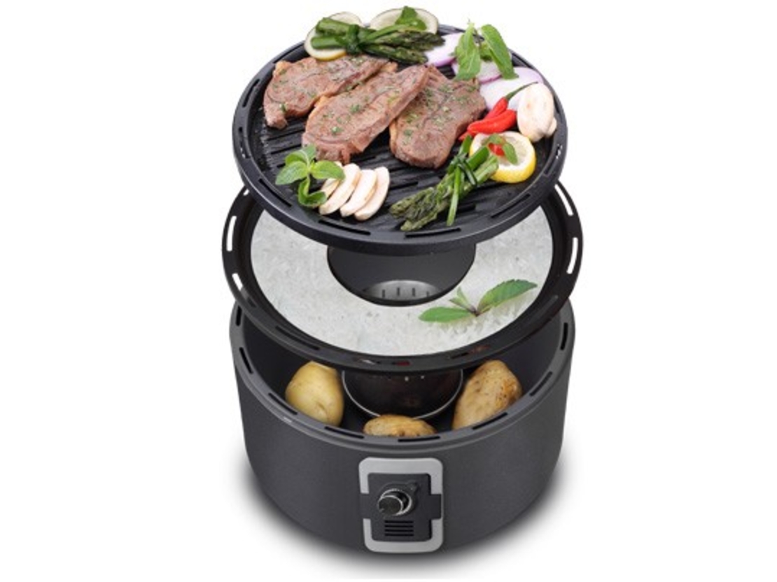 מנגל שולחני לחימום בשר ללא עשן firechef