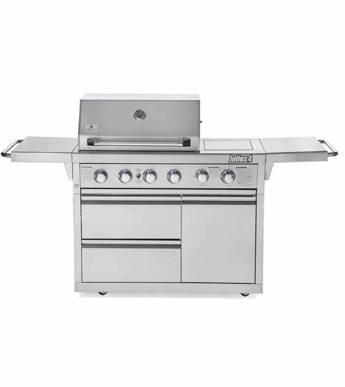 גריל גז וכיור Caesar Grill JULIUS 4 – מטבח חוץ מנירוסטה עם כיור, רוטיסרי וכירת צד