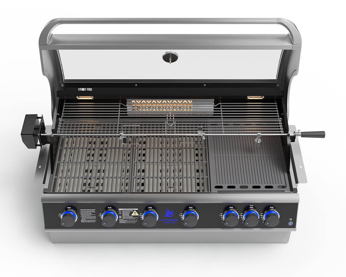 גריל גז בנוי Beefmaster Deluxe 6 Built-In | 6 מבערי Quad, רוטיסרי ואינפרא אדום