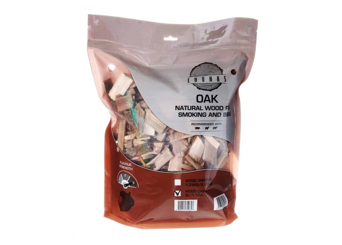 שבבי עץ לעישון אלון Oak Chips | שבבי עץ טבעיים לעישון בשר, דגים וירקות