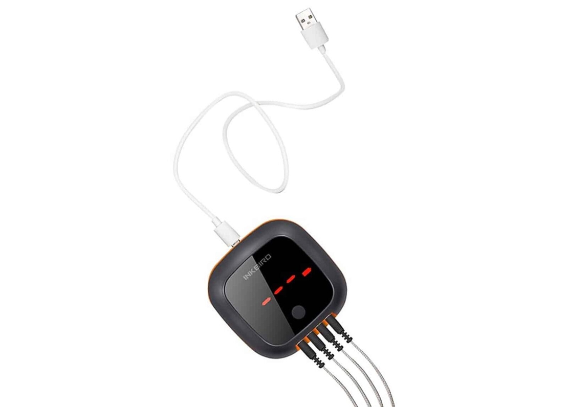 מד חום Bluetooth INKBIRD IBT-4XS – מדחום דיגיטלי עם 4 רגשים לגריל, מעשנה וטאבון