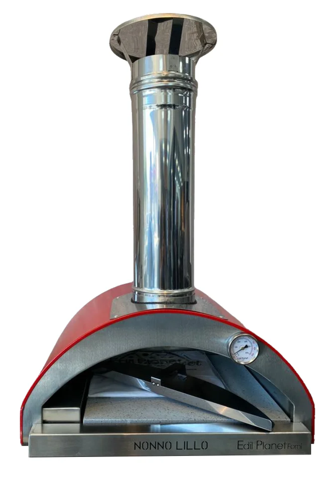 טאבון גז אדום NONNO LILLO RED – טאבון איטלקי מקצועי עם אבן Lava Stone