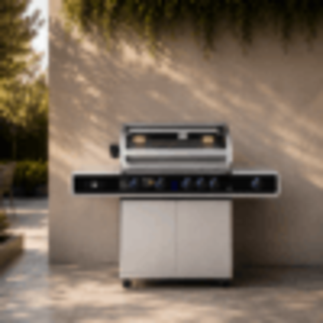 גריל גז Beefmaster Deluxe 4 עם עגלה, רוטיסרי וכירת צד | 4 מבערי Quad