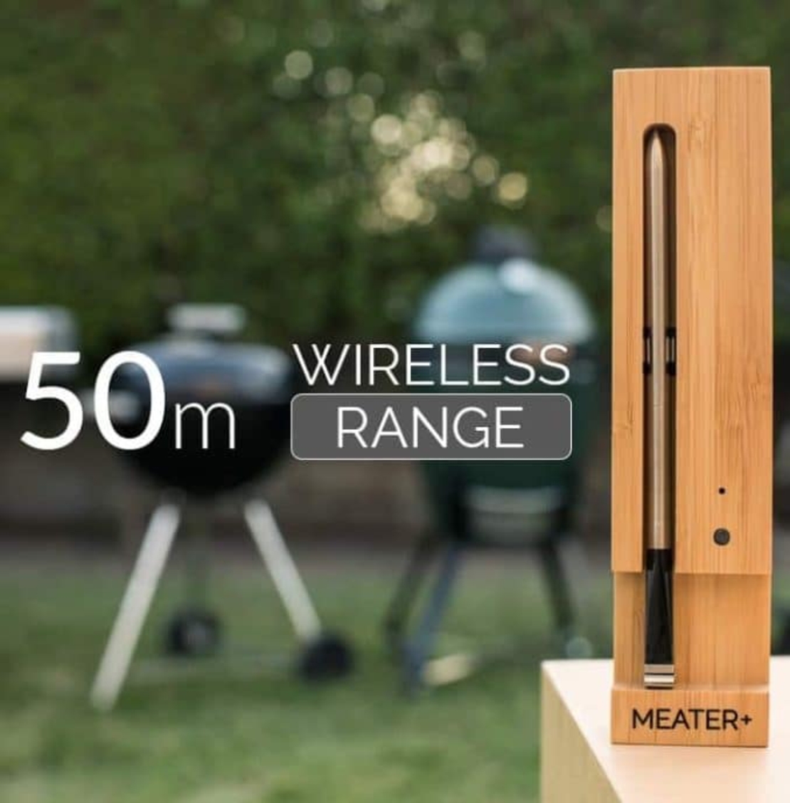 מדחום אלחוטי MEATER+ – מד חום חכם לבשר, גריל, מעשנה וטאבון