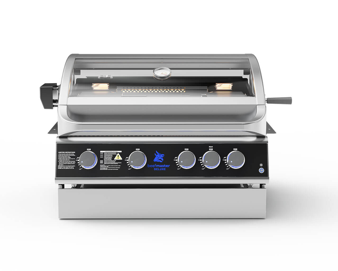 גריל גז בנוי Beefmaster Deluxe 4 Built-In | 4 מבערי Quad, רוטיסרי ואינפרא אדום