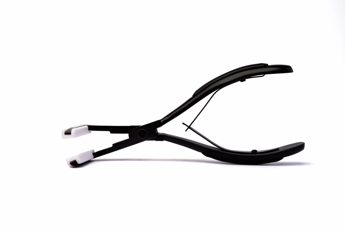 Professional pliers for fastening the sticker using the sticker method