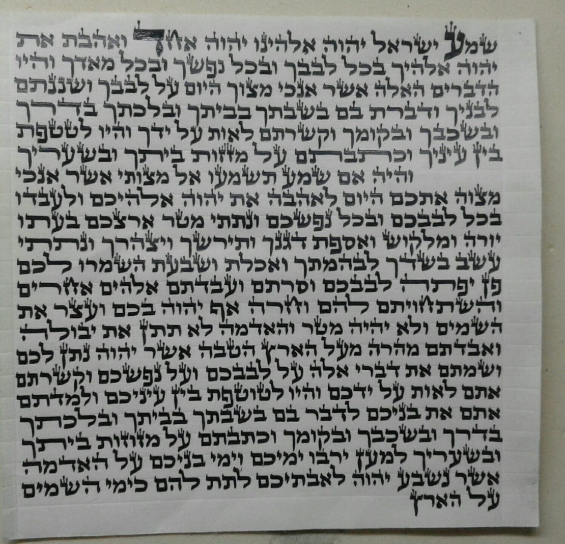 קלף מזוזה גודל 12