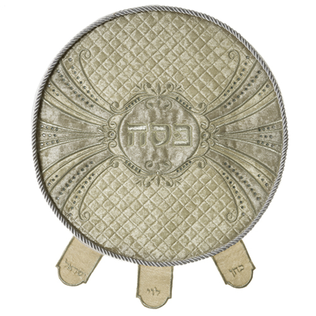 Leather Like 4 Pcs Passover Set: Pillow, Passover & Afikoman Covers With Towel