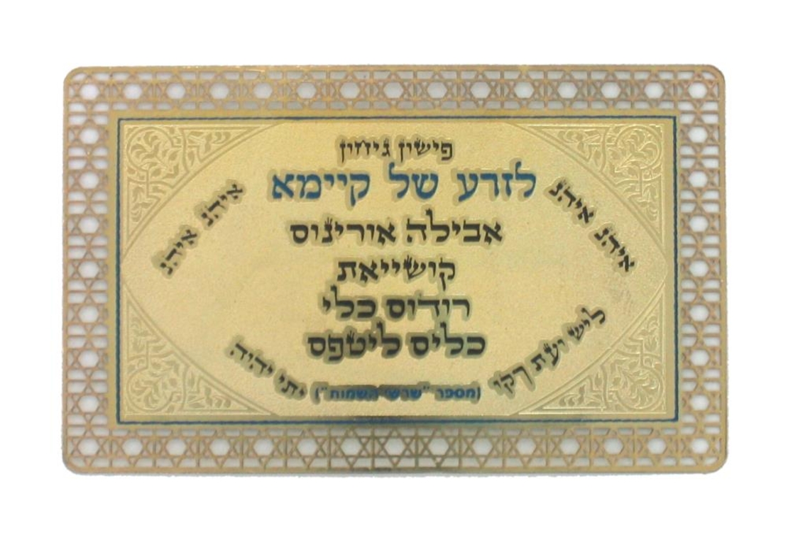 כרטיס סגולה 'לזרע של קיימא'