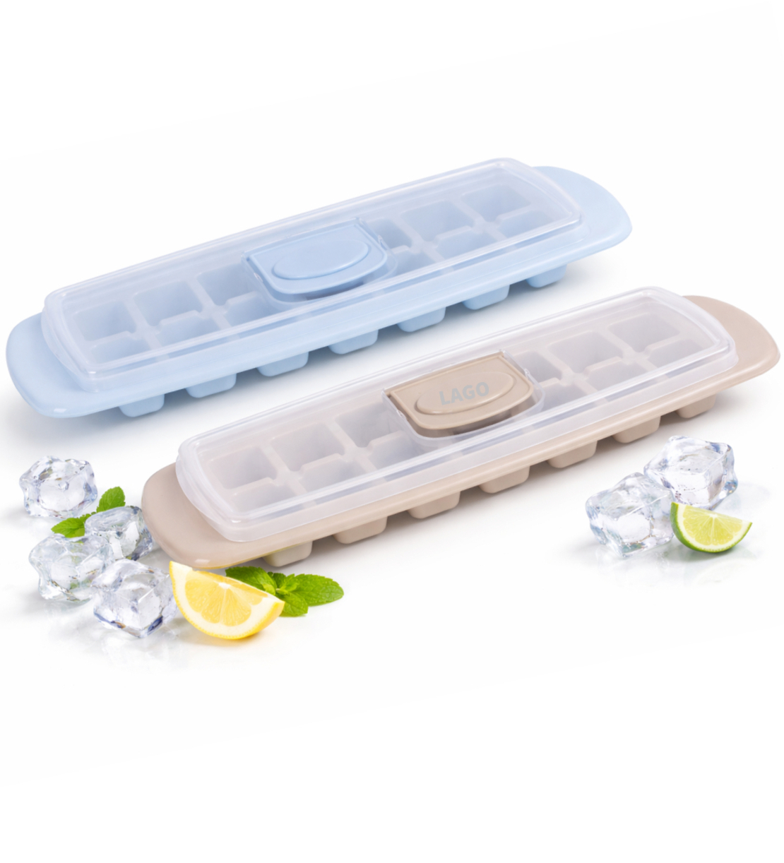 תבנית לקוביות קרח עם מכסה למניעת ריחות