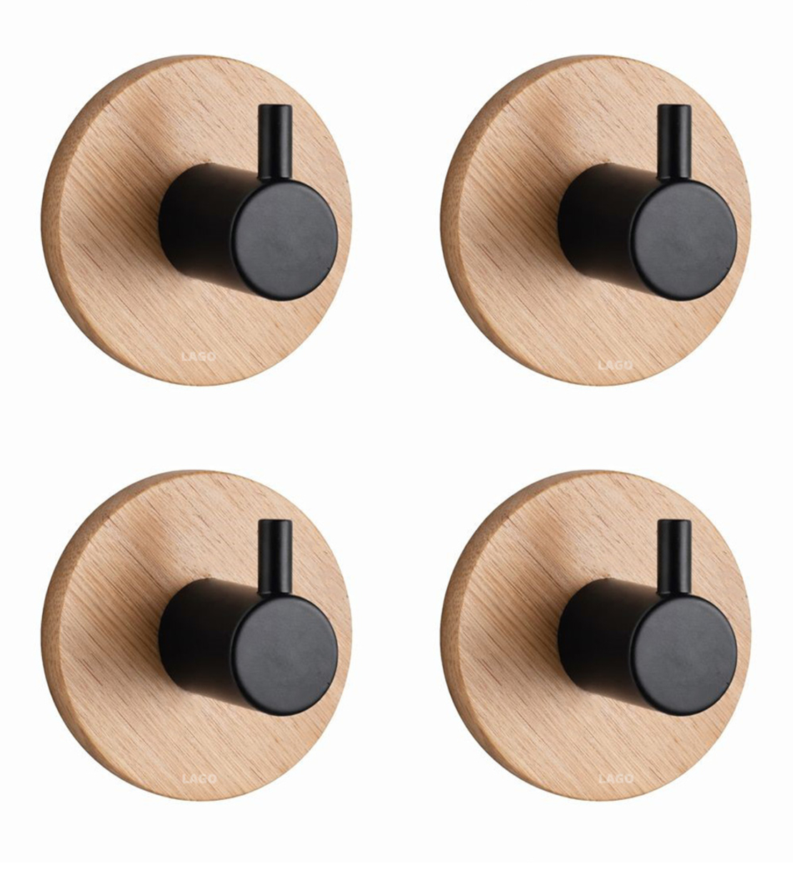 [4 יח'] מתלה בגדים בשילוב עץ כולל דבק חזק במיוחד