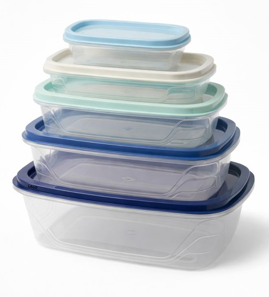 סט 5 קופסאות אחסון למזון – קופסאות פלסטיק עם מכסים אטומים בגדלים שונים