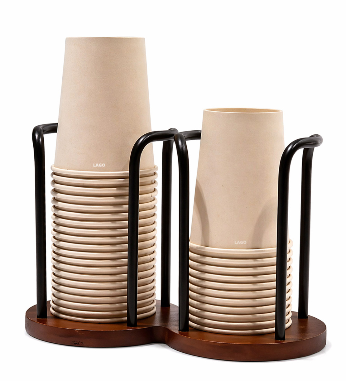 מחזיק כוסות כפול לכוסות חד פעמיים