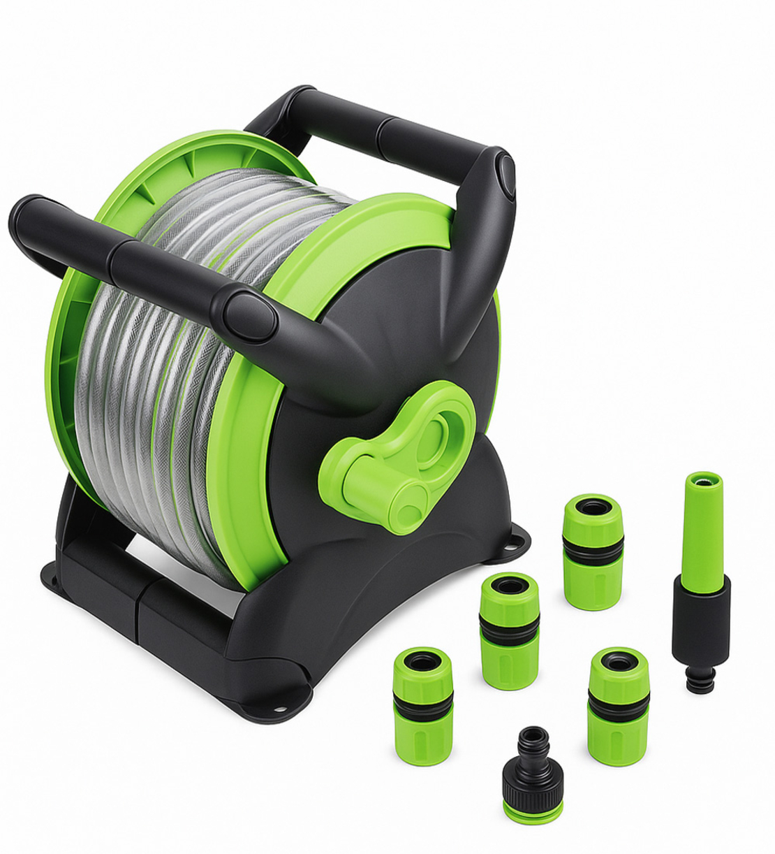 גלגלת השקיה 20 מטר כולל צינור ואביזרים קומפלט