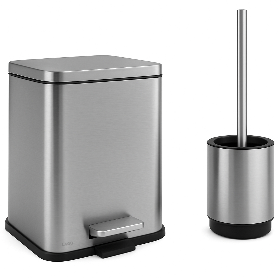 פח נירוסטה 5 ליטר טריקה שקטה ומברשת סילקון במגוון צבעים