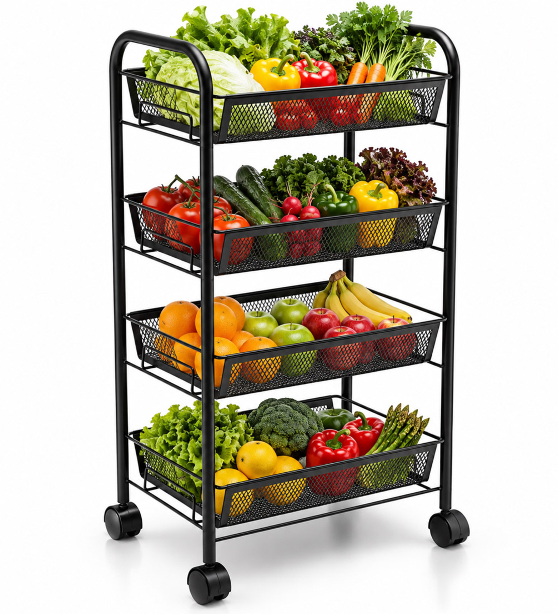 עגלת שירות ניידת מלבנית חזקה במגוון גדלים