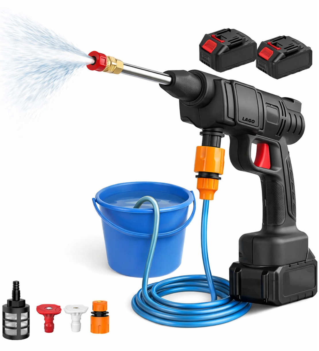 אקדח שטיפה כולל 2 סוללות מתאים גם לשאיבה מדלי