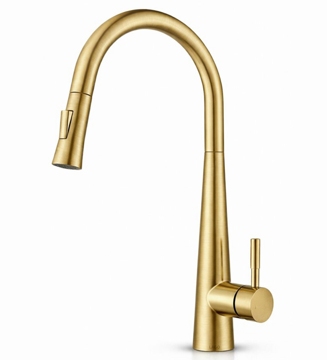 ברז מטבח נשלף גימור זהב מוברש רומא