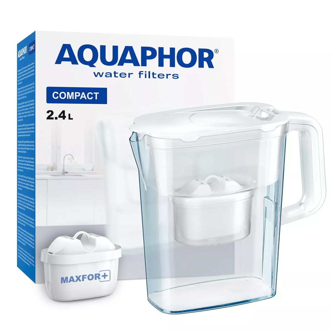 קנקן טיהור מים קומפקט 2.4 ליטר | AQUAPHOR Compact