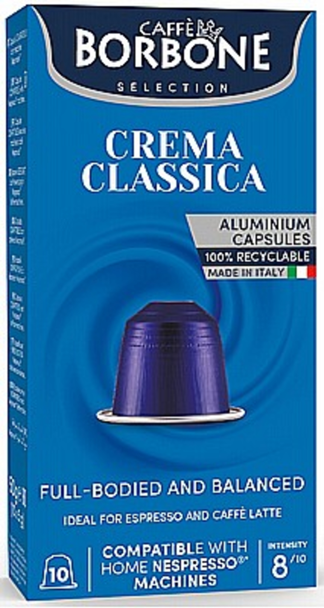 10 קפסולות למכונת נספרסו CREMA CLASSICA