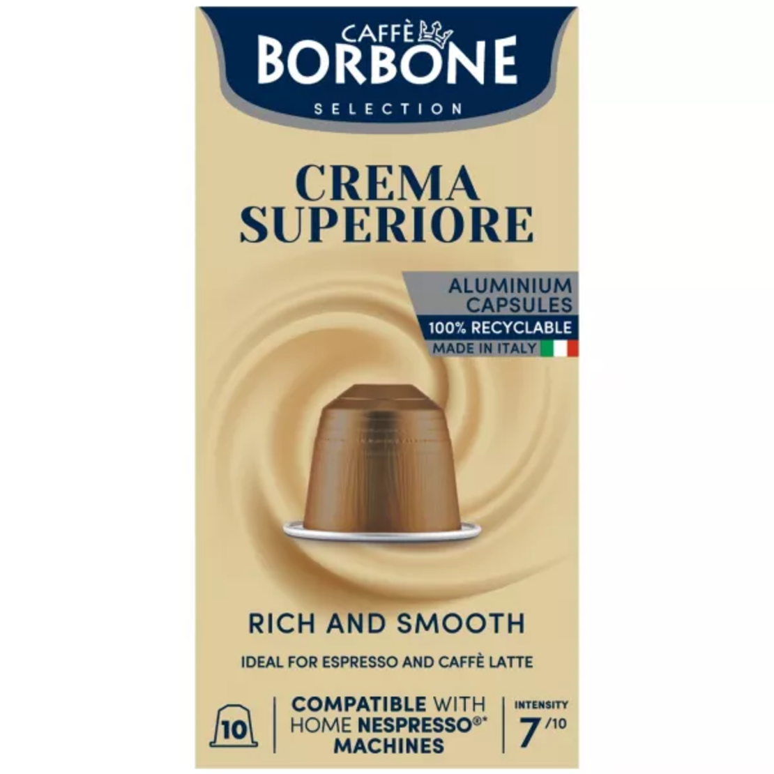 10 קפסולות למכונת נספרסו CREMA SUPRIORE