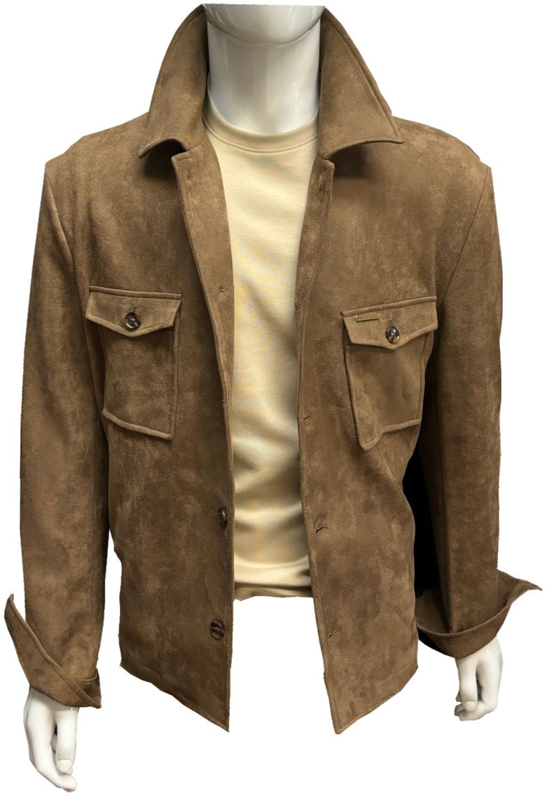 SUEDE OVERSHIRT- ירוק