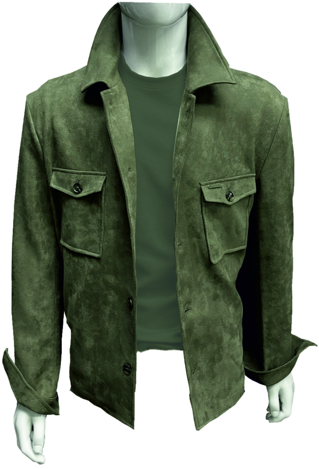 SUEDE OVERSHIRT- ירוק