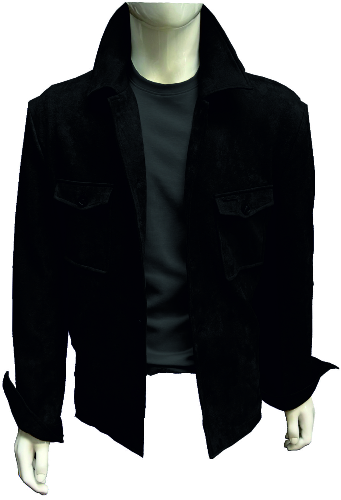 SUEDE OVERSHIRT- ירוק