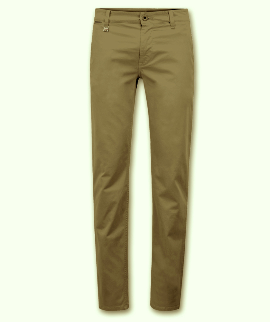 מכנסיים כותנה Slim Straight - כחול