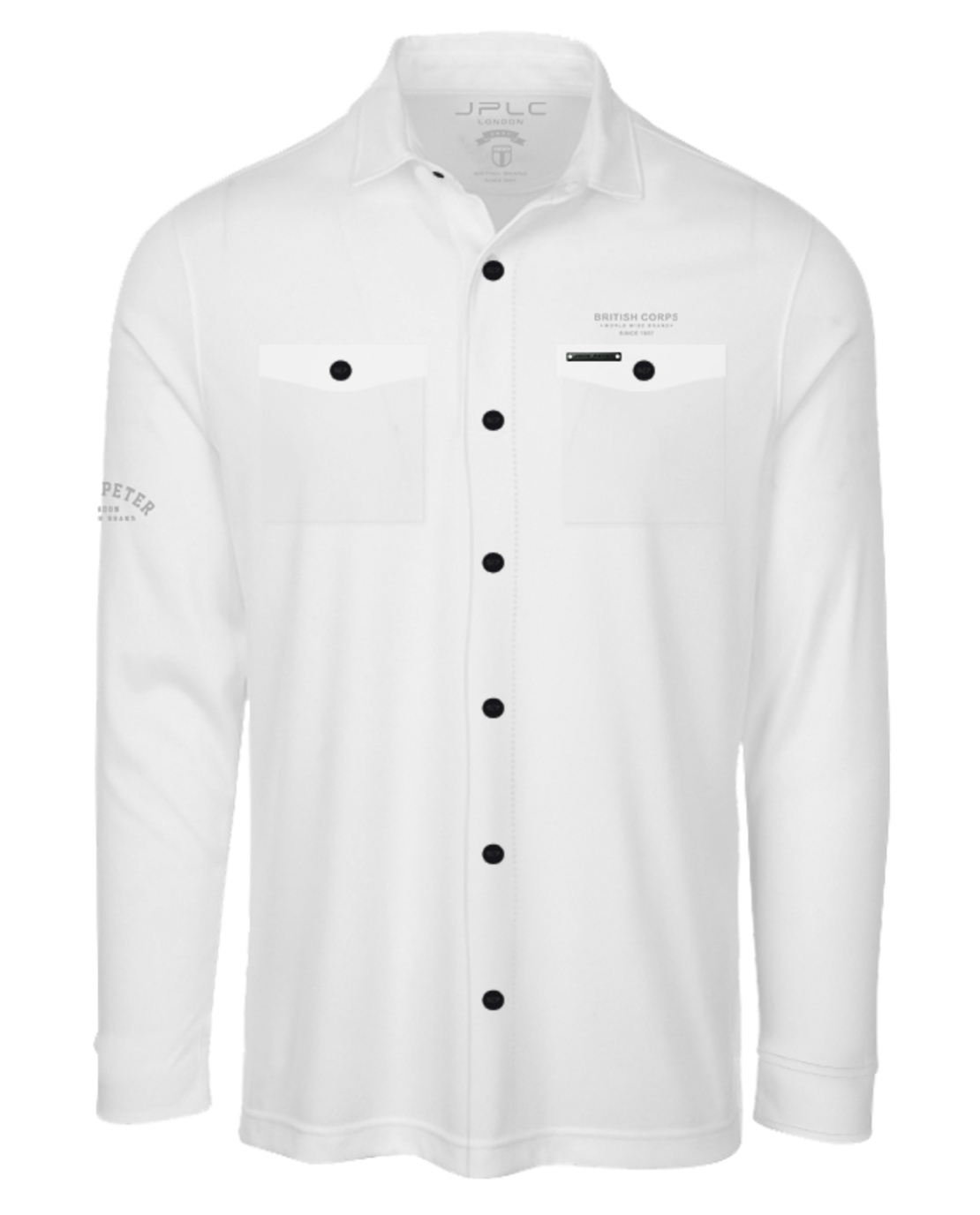 סווטשרט OVERSHIRT עם כיסים- לבן
