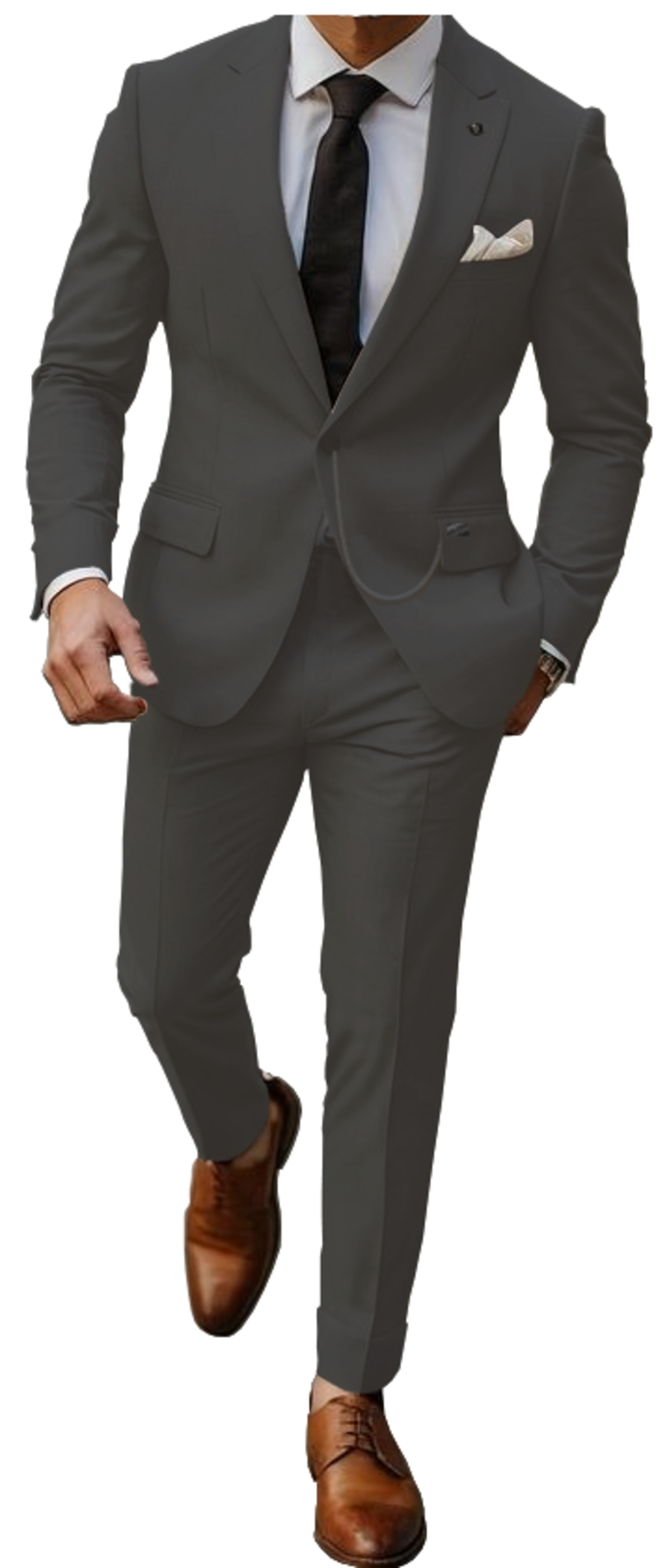 חליפה  SUPER SLIM FIT - אפור כהה
