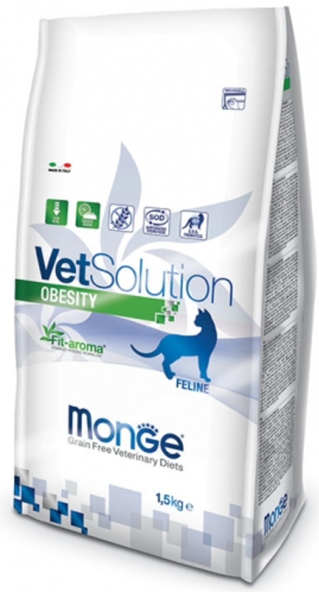 MONGE VetSolution מונג' וט סולושן אוביסיטי מזון רפואי לחתולים 1.5 ק